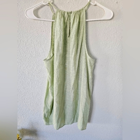 Nine West Blouse Womens Green Sleveless Top Chest Cut off Lightweight - Picture 2 of 8